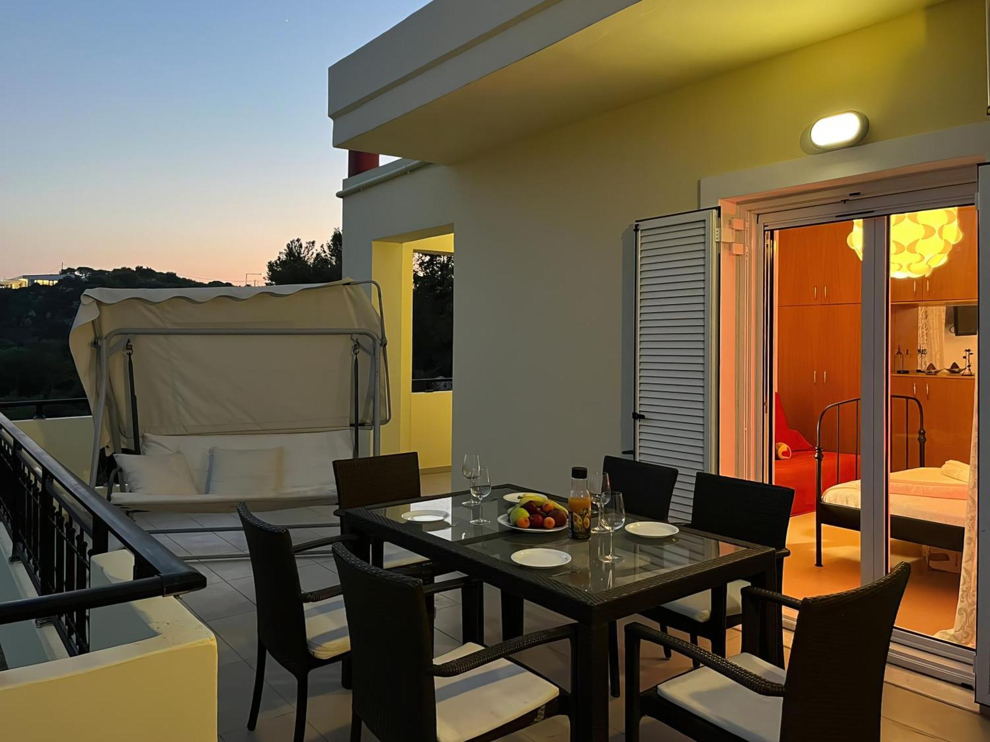 Souda Bay View With Private Pool Near Chania City Exterior foto